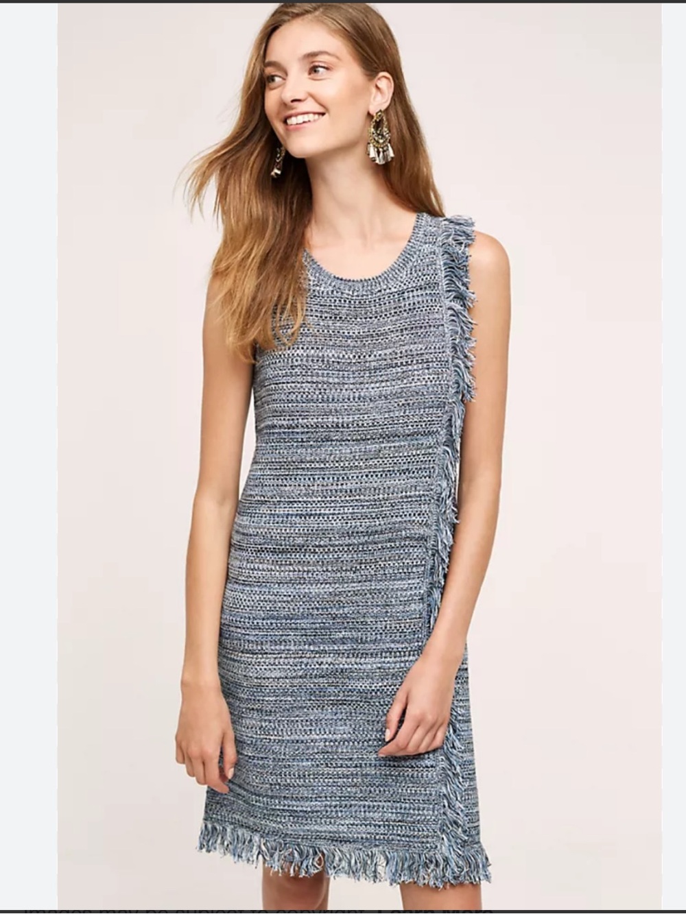 NWT Anthropologie Holding Horses Fringed Knit Sweater Dress - S